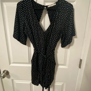 Abercrombie - black and white polka dot romper